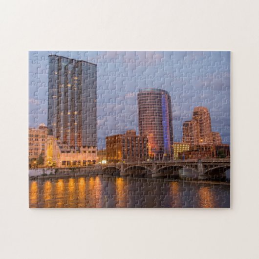 Skyline bei Dusk, am Grand River 2 Puzzle (Horizontal)