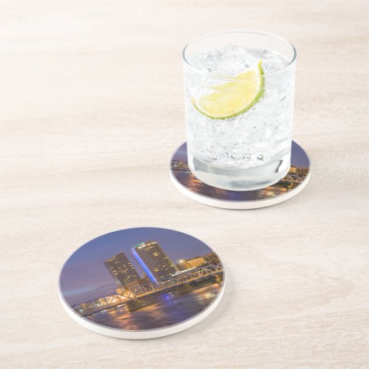 Skyline bei Dusk, am Grand River Untersetzer (Seite)