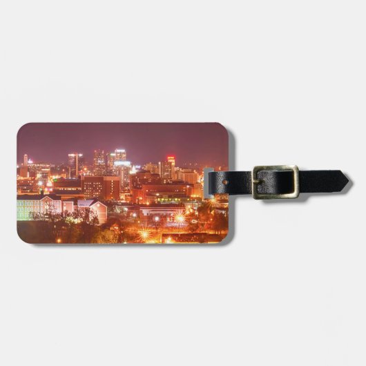 Skyline Birminghams Alabama Gepäckanhänger (Vorderseite horizontal)