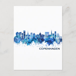 Skyline Blue Feiertagspostkarte