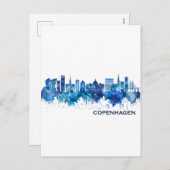 Skyline Blue Feiertagspostkarte (Vorne/Hinten)