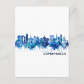 Skyline Blue Feiertagspostkarte (Vorderseite)