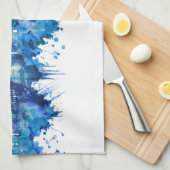 Skyline Blue Geschirrtuch (Viertel Falte)