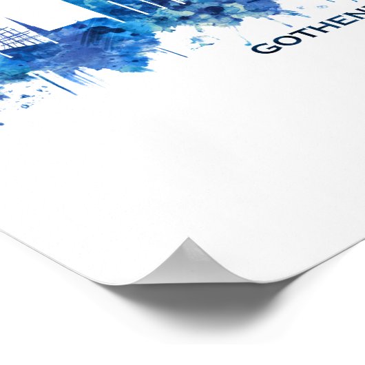 Skyline Blue Poster (Ecke)