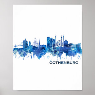 Skyline Blue Poster