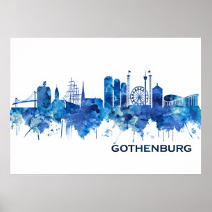 Skyline Blue Poster