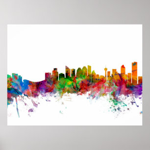 Skyline Calgarys Kanada Poster