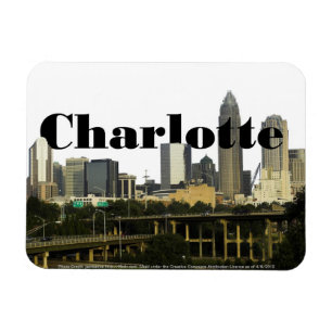 Skyline Charlottes NC mit Charlotte im Himmel Magnet