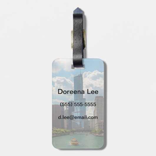 Skyline Chicago Gepäckanhänger (Rückseite vertikal)