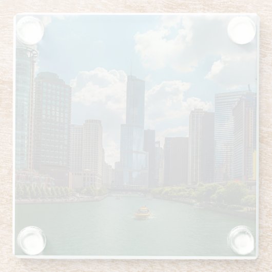 Skyline Chicago Glasuntersetzer (Rückseite)