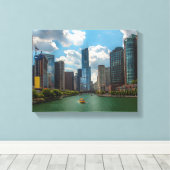 Skyline Chicago Leinwanddruck (Insitu (Holzboden))