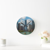 Skyline Chicago Runde Wanduhr (Zuhause)