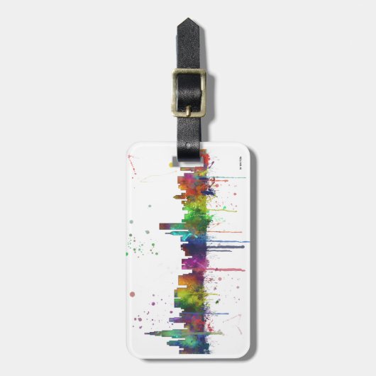 SKYLINE CHICAGOS, ILLINOIS GEPÄCKANHÄNGER (Vorderseite vertikal)