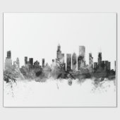 Skyline Chicagos Illinois Geschenkpapier (Flach)