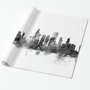Skyline Chicagos Illinois Geschenkpapier