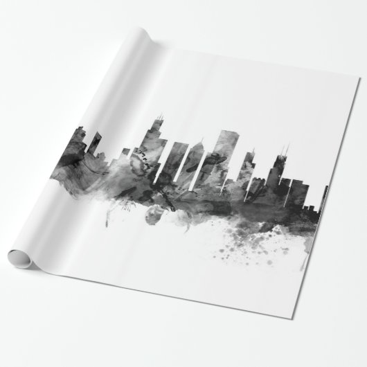Skyline Chicagos Illinois Geschenkpapier (Ungerollt)