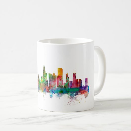 Skyline Chicagos Illinois Kaffeetasse (VorderseiteRechts)