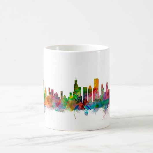 Skyline Chicagos Illinois Kaffeetasse (Mittel)