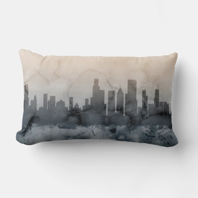 Skyline Chicagos Illinois Lendenkissen (Vorderseite)