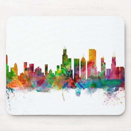 Skyline Chicagos Illinois Mousepad (Vorne)