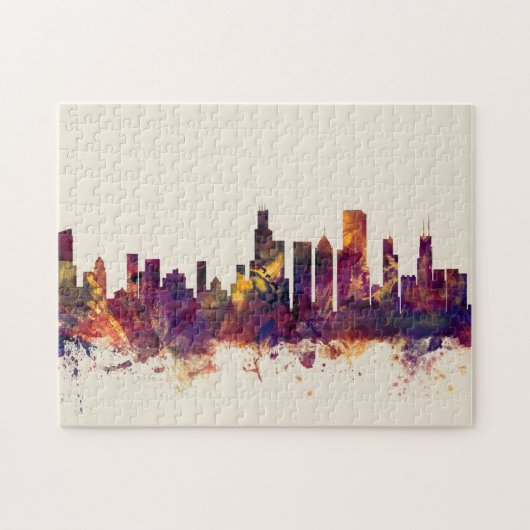 Skyline Chicagos Illinois Puzzle (Horizontal)