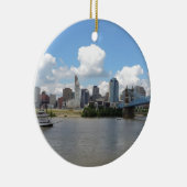 Skyline Cincinnatis, Ohio mit dem Ohio Keramikornament (Rechts)