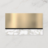 Skyline City | Gold Foil Metallic Marmor Visitenkarte (Rückseite)