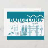 Skyline City Landschaft | Barcelona, Spanien Postkarte (Vorne/Hinten)