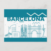 Skyline City Landschaft | Barcelona, Spanien Postkarte (Vorderseite)