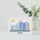 Skyline City Landschaft | Nashville, Tennessee Postkarte (Stehend Vorderseite)