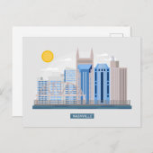Skyline City Landschaft | Nashville, Tennessee Postkarte (Vorne/Hinten)