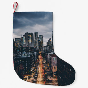 SKYLINE CITY SCENERY VIEW VON MANHATTAN BRIDG KLEINER WEIHNACHTSSTRUMPF