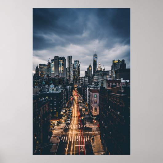 SKYLINE CITY SCENERY VIEW VON MANHATTAN BRIDG POSTER (Vorne)