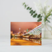 Skyline Clevelands Ohio Postkarte (Stehend Vorderseite)