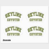Skyline Coyotes Ovaler Aufkleber (Blatt)