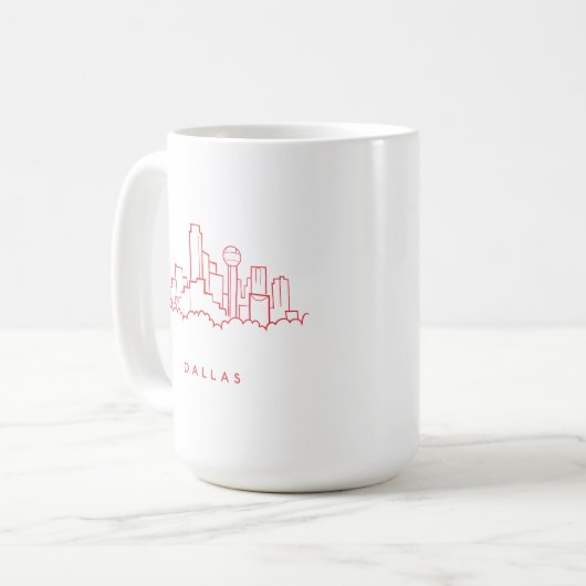 Skyline Dallas Texas Kaffeetasse (Vorderseite Links)
