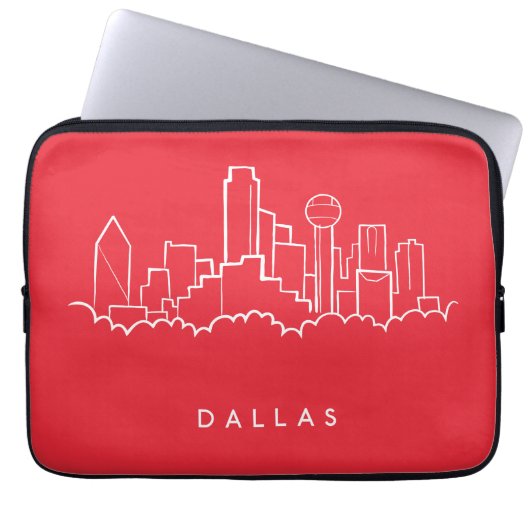 Skyline Dallas Texas Laptopschutzhülle (Vorderseite)