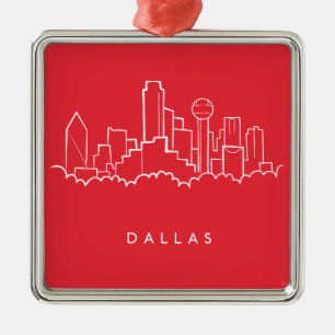 Skyline Dallas Texas Ornament Aus Metall