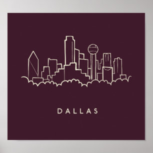 Skyline Dallas Texas Poster