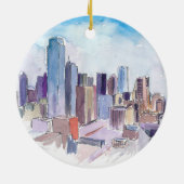 Skyline Dallas Texas USA Keramik Ornament (Hinten)