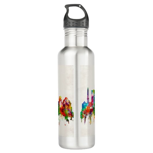 Skyline Delhi Edelstahlflasche (Rückseite)