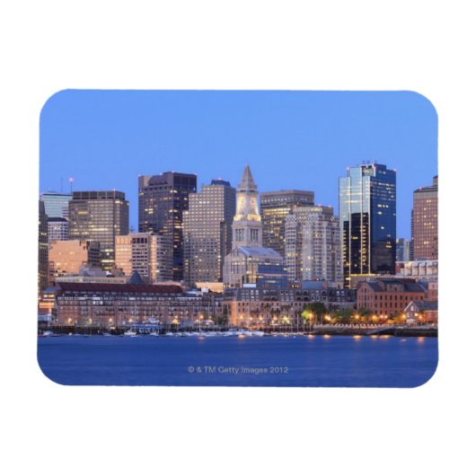 Skyline der Innenstadt von Boston aus Magnet (Horizontal)