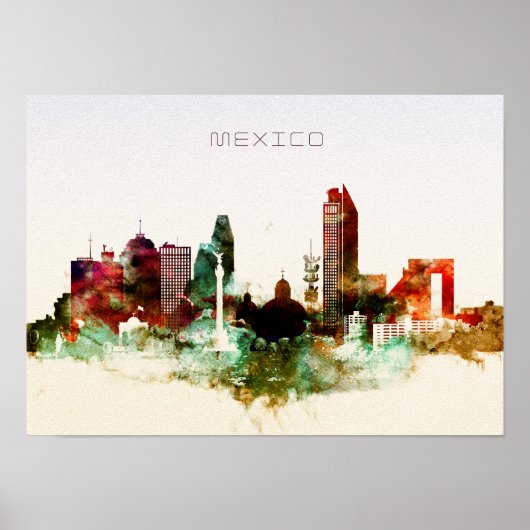 Skyline der Stadt Mexiko Poster (Vorne)