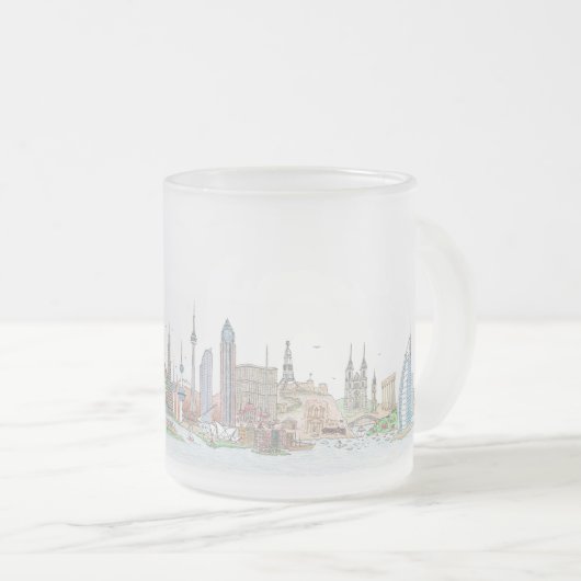 Skyline der Welt Mattglastasse (VorderseiteRechts)