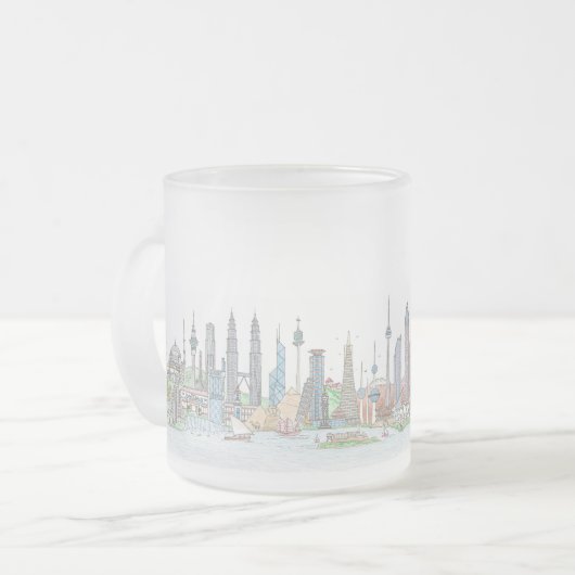 Skyline der Welt Mattglastasse (Vorderseite Links)