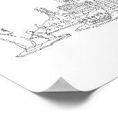 Skyline der Welt (schwarz + weiß) Poster (Ecke)