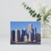 Skyline der Wolkenkratzer im Zentrum von Chicago Postkarte (Stehend Vorderseite)