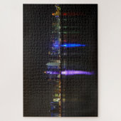 Skyline des beleuchteten Doha, Katar in der Nacht Puzzle (Vertikal)