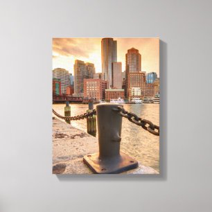 Skyline des Finanzbezirkes von Boston Leinwanddruck