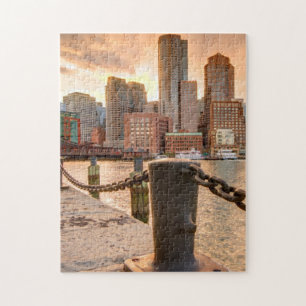 Skyline des Finanzbezirkes von Boston Puzzle